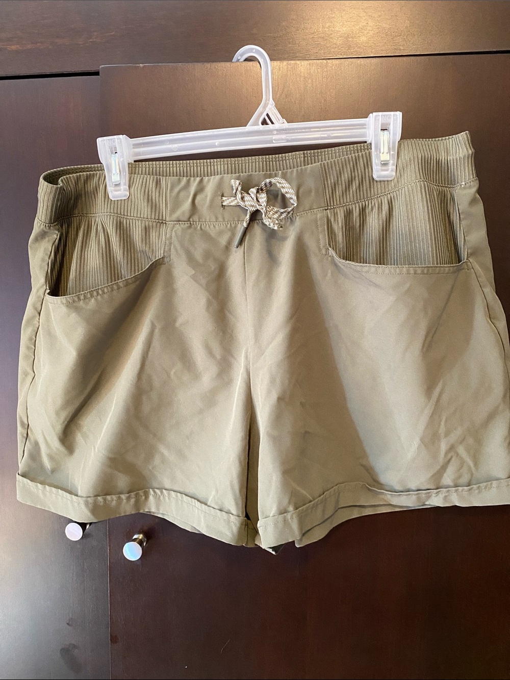 Women’s Olive Drawstring Casual Shorts